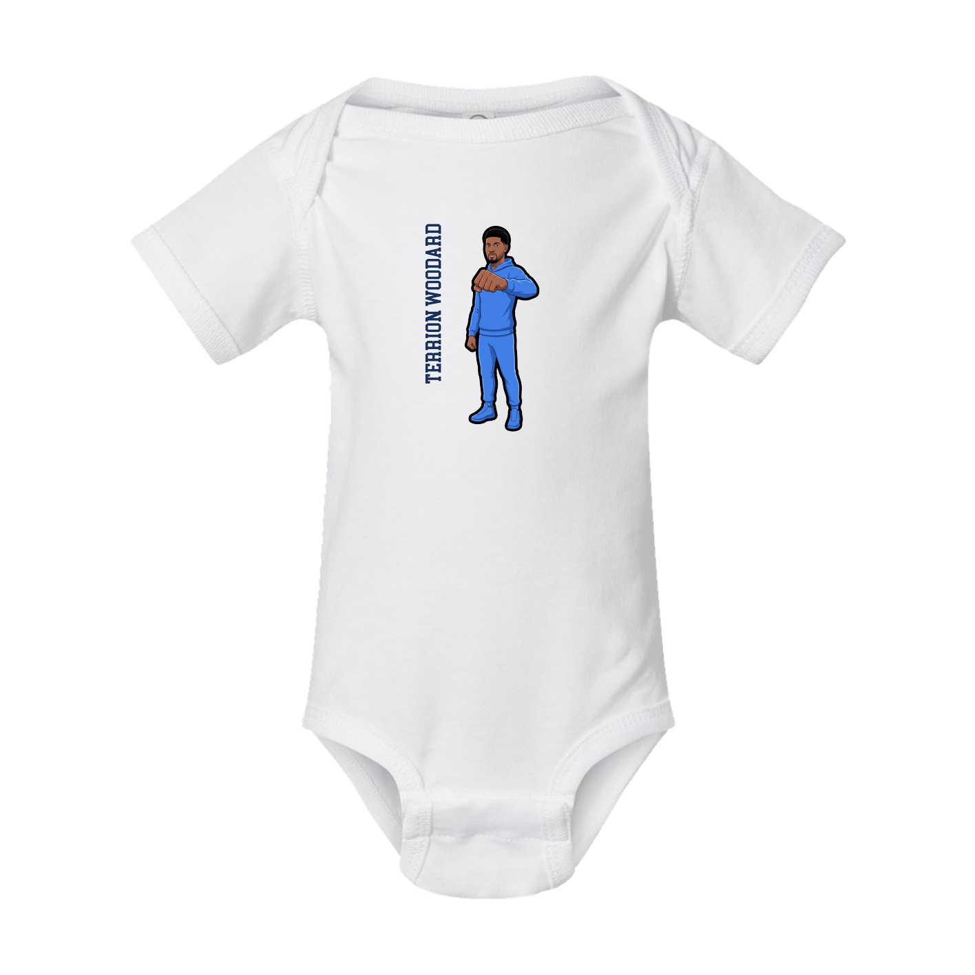 Baby Onesie — Name Vertical in White