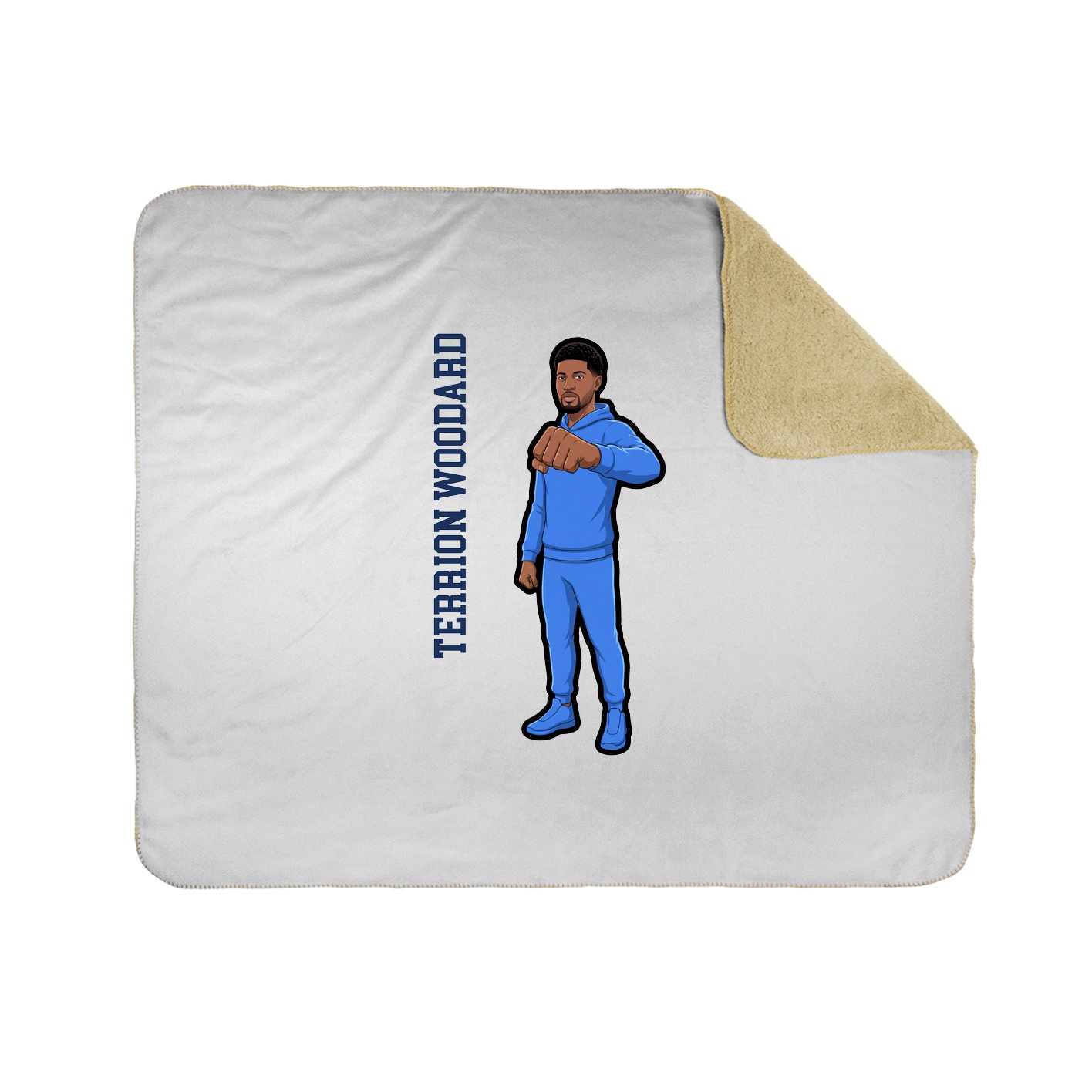 Throw Blanket — Name Vertical in White