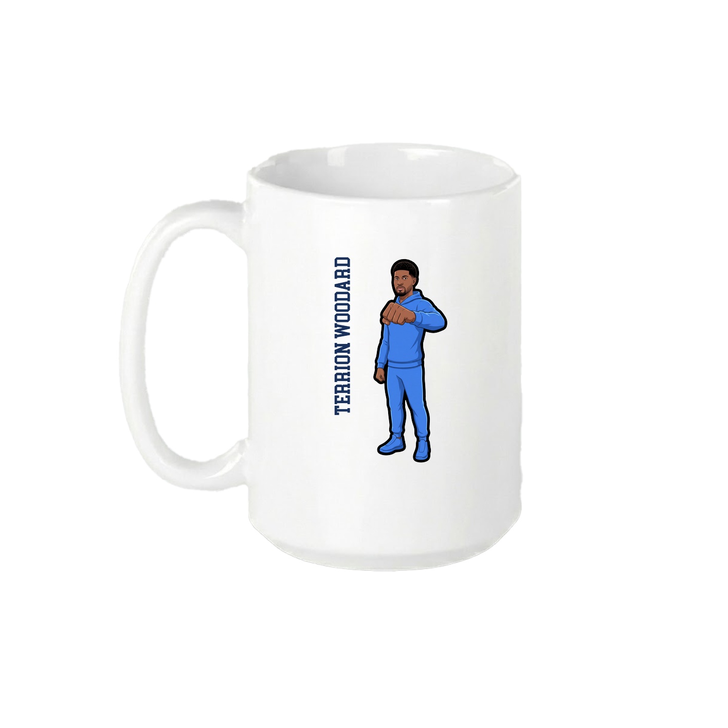 15oz Coffee Mug — Name Vertical in White