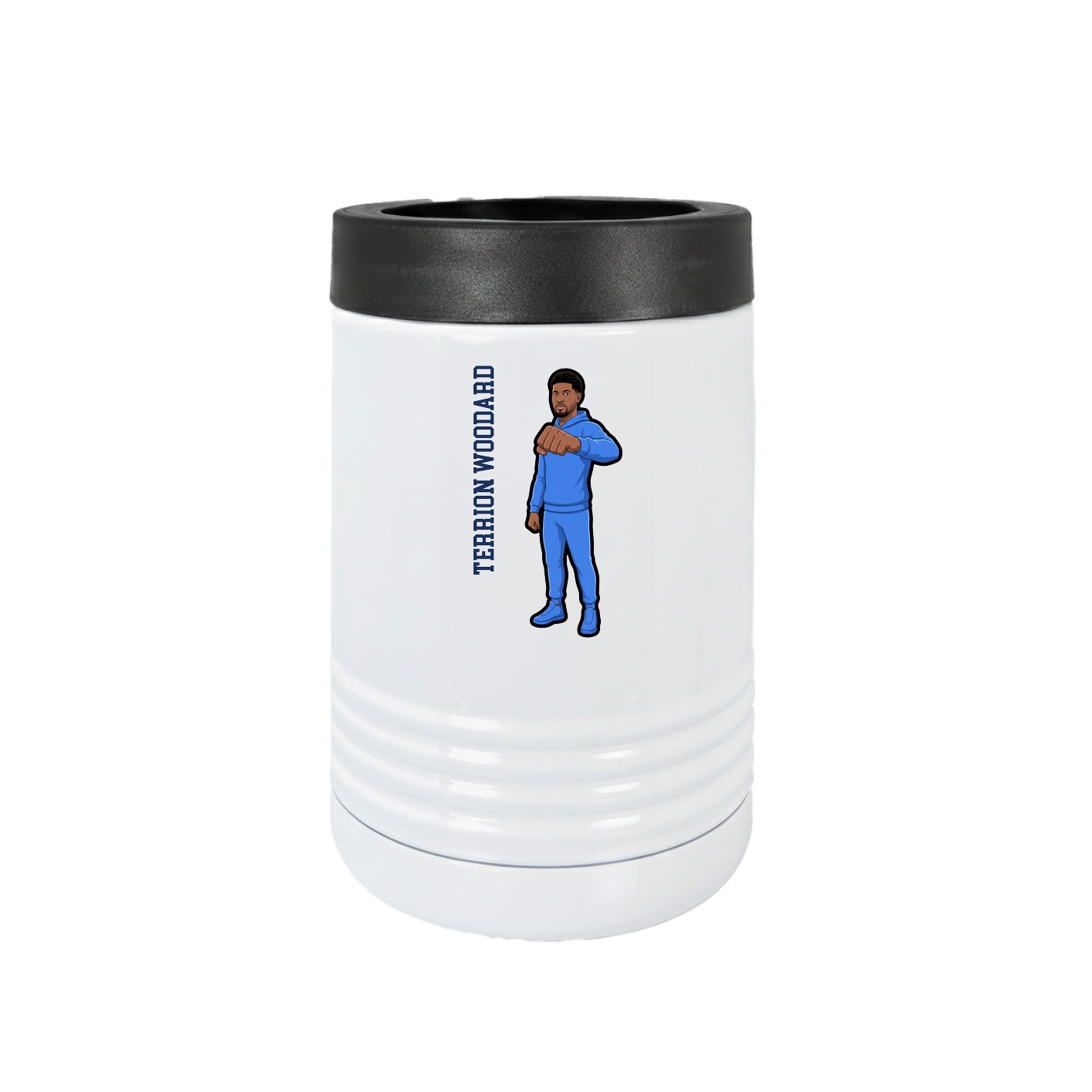 Beverage Holder — Name Vertical in White