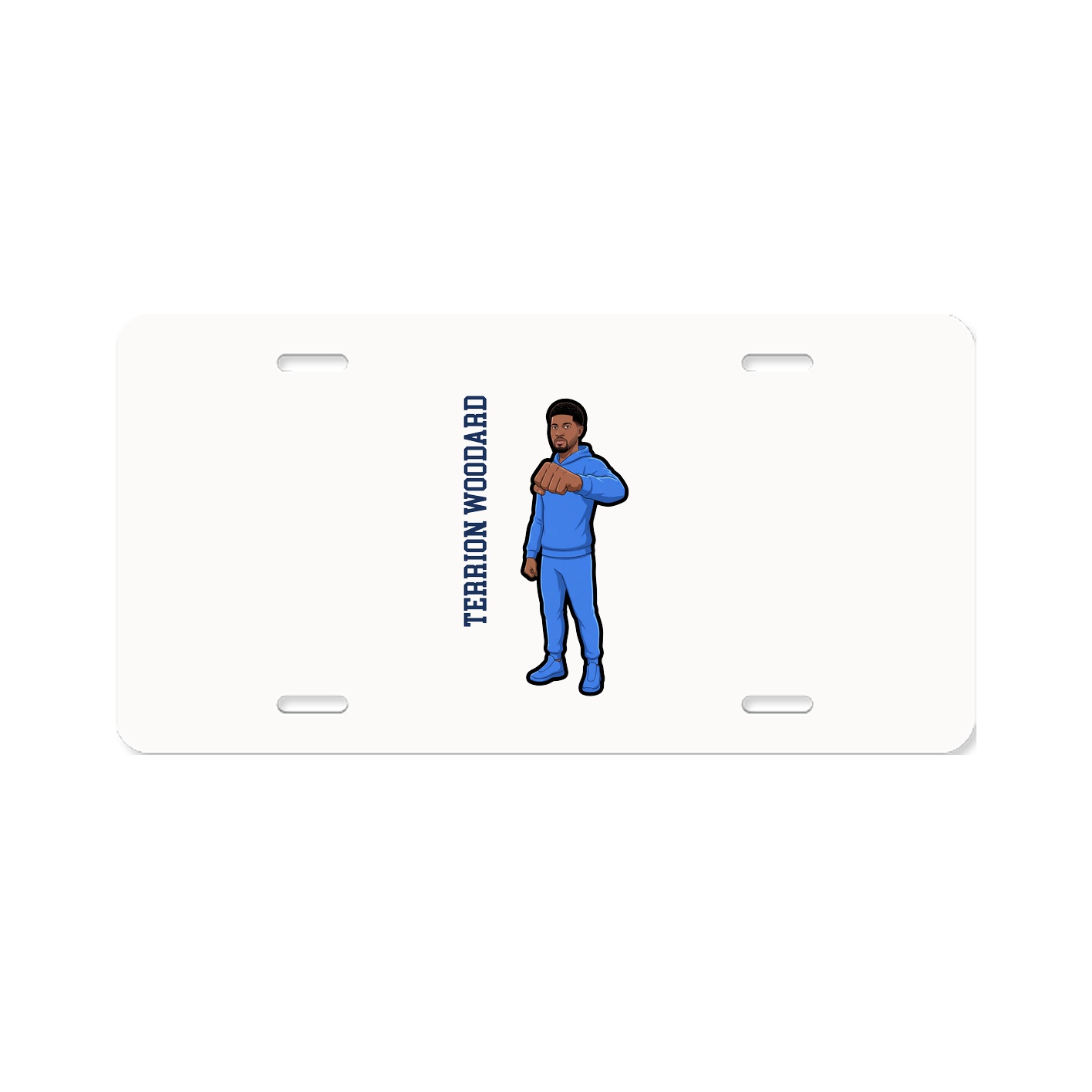 License Plate — Name Vertical in Classic