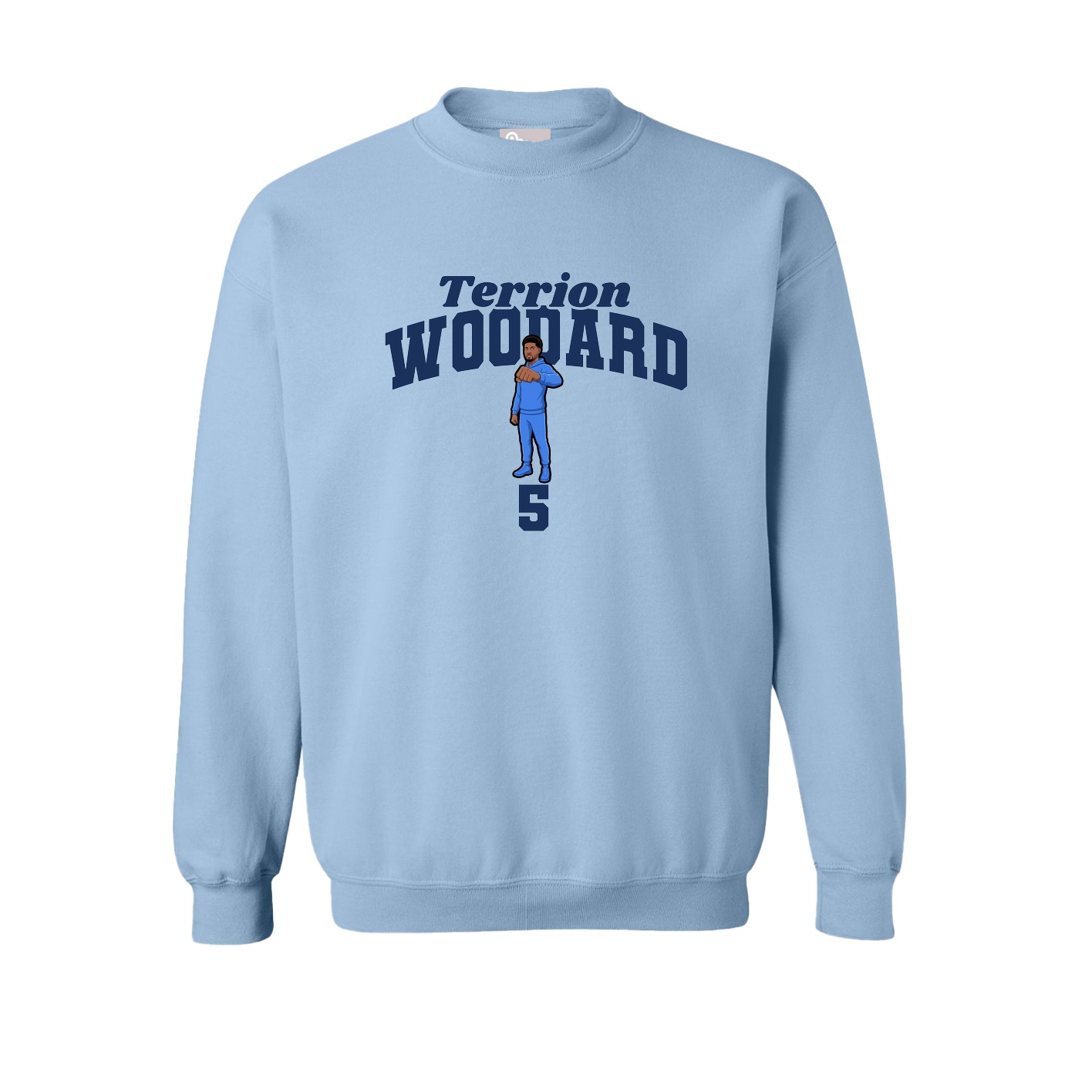 Fleece Crew — Signature Arch in Light Blue