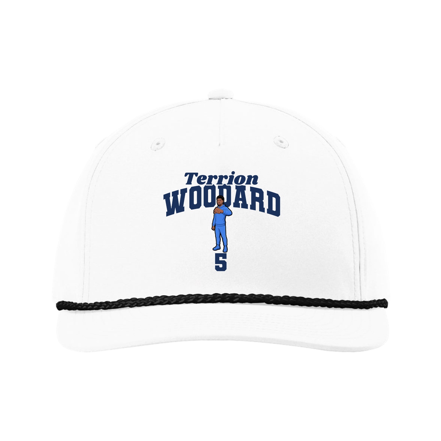 Five-Panel Classic Rope Cap — Signature Arch in White