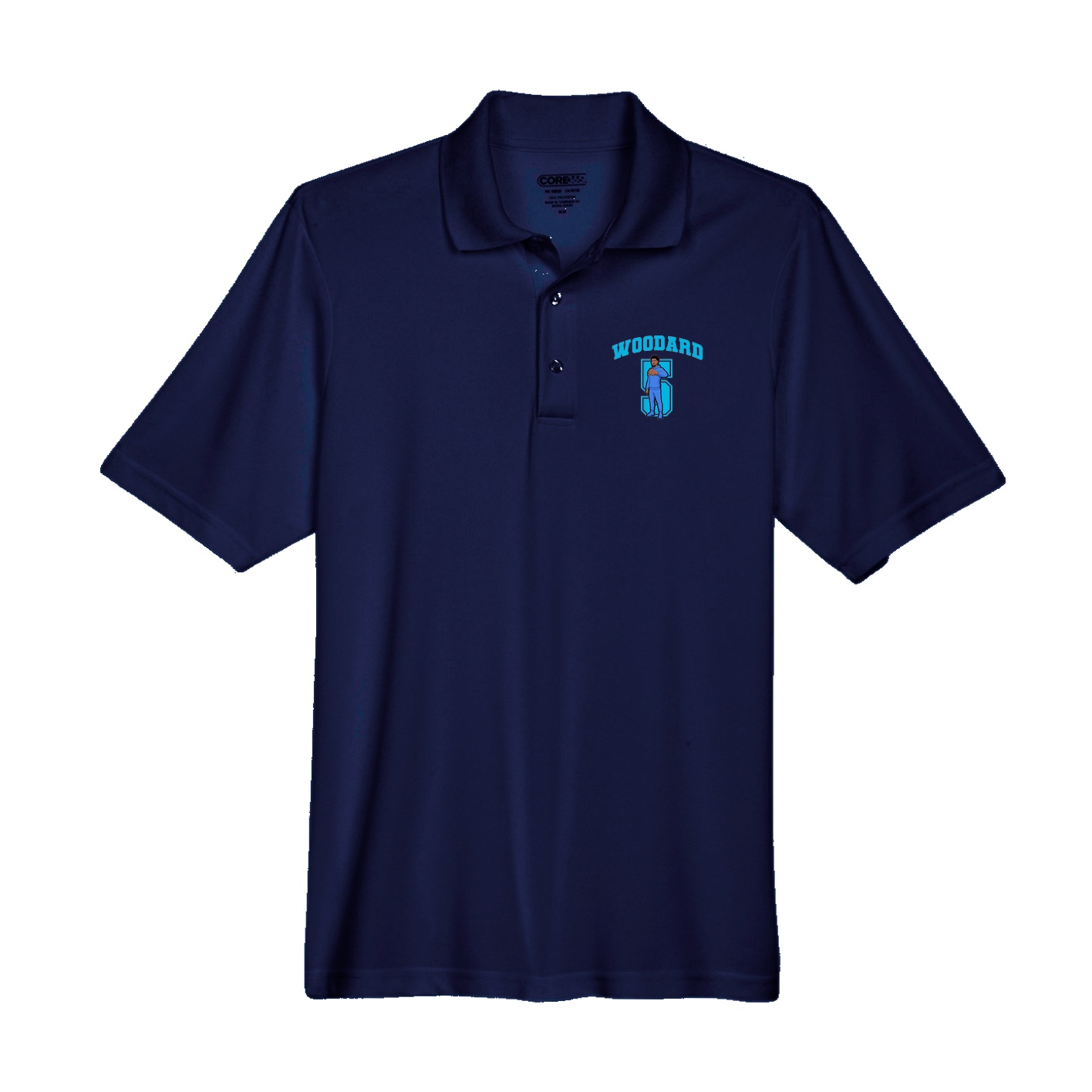 Performance Polo — Number in Navy