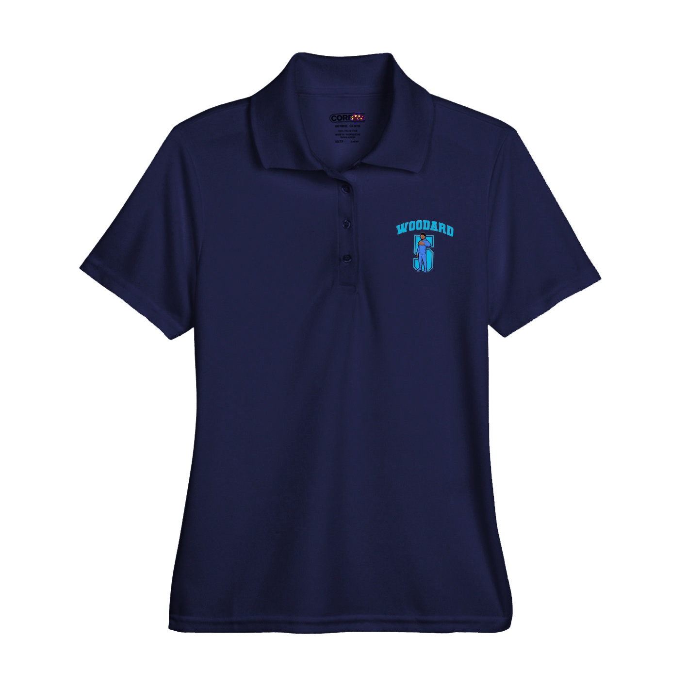 Womens Performance Polo — Number in Navy