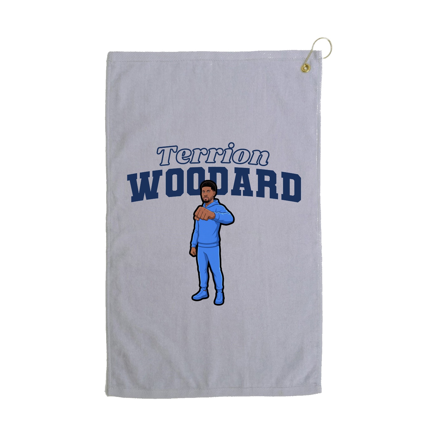 Golf Towel — Name Arch in Grey