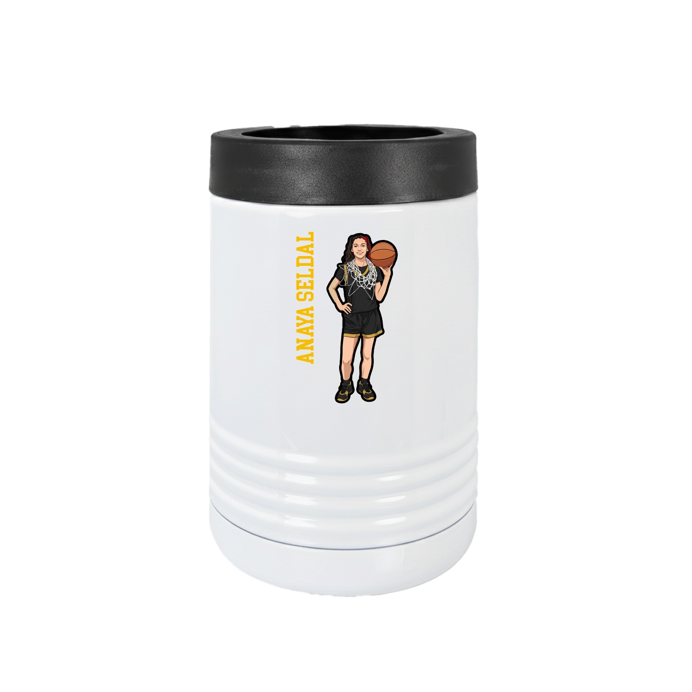 Beverage Holder — Name Vertical in White