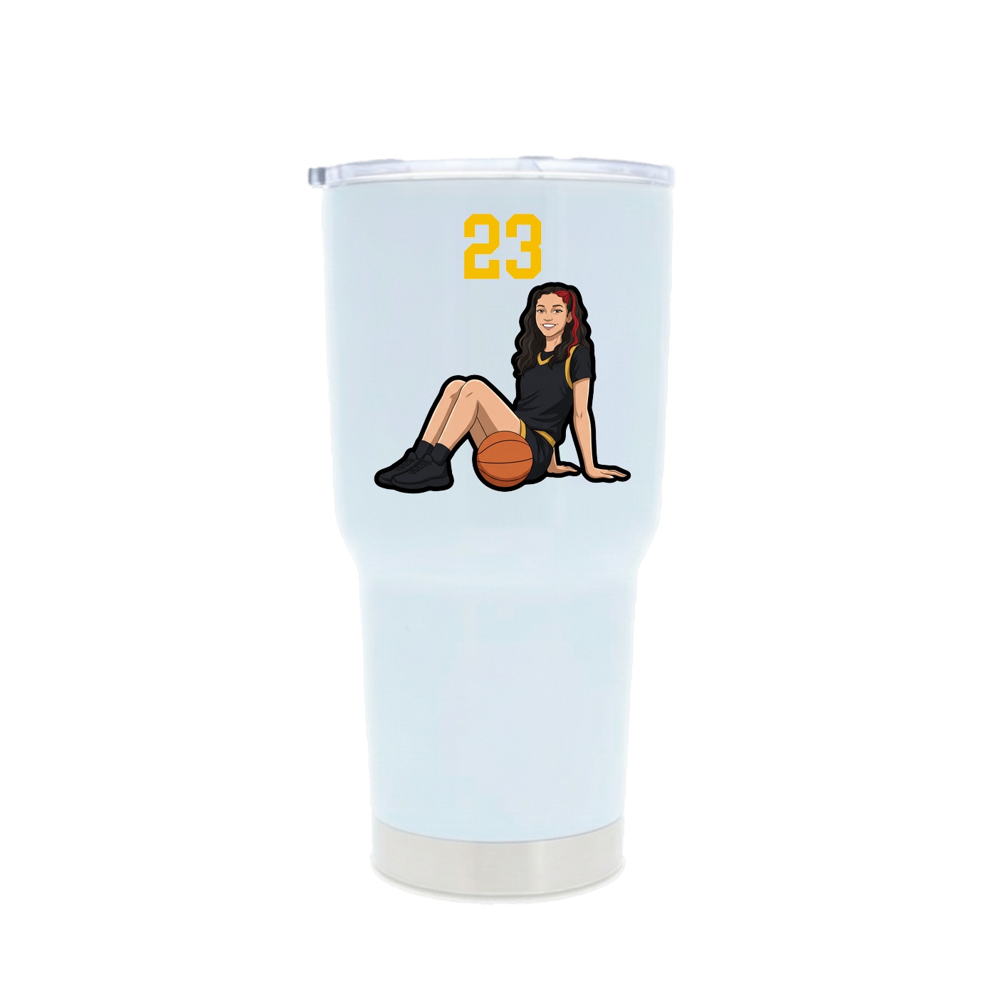 30oz Stainless Steel Tumbler — Number Top in White