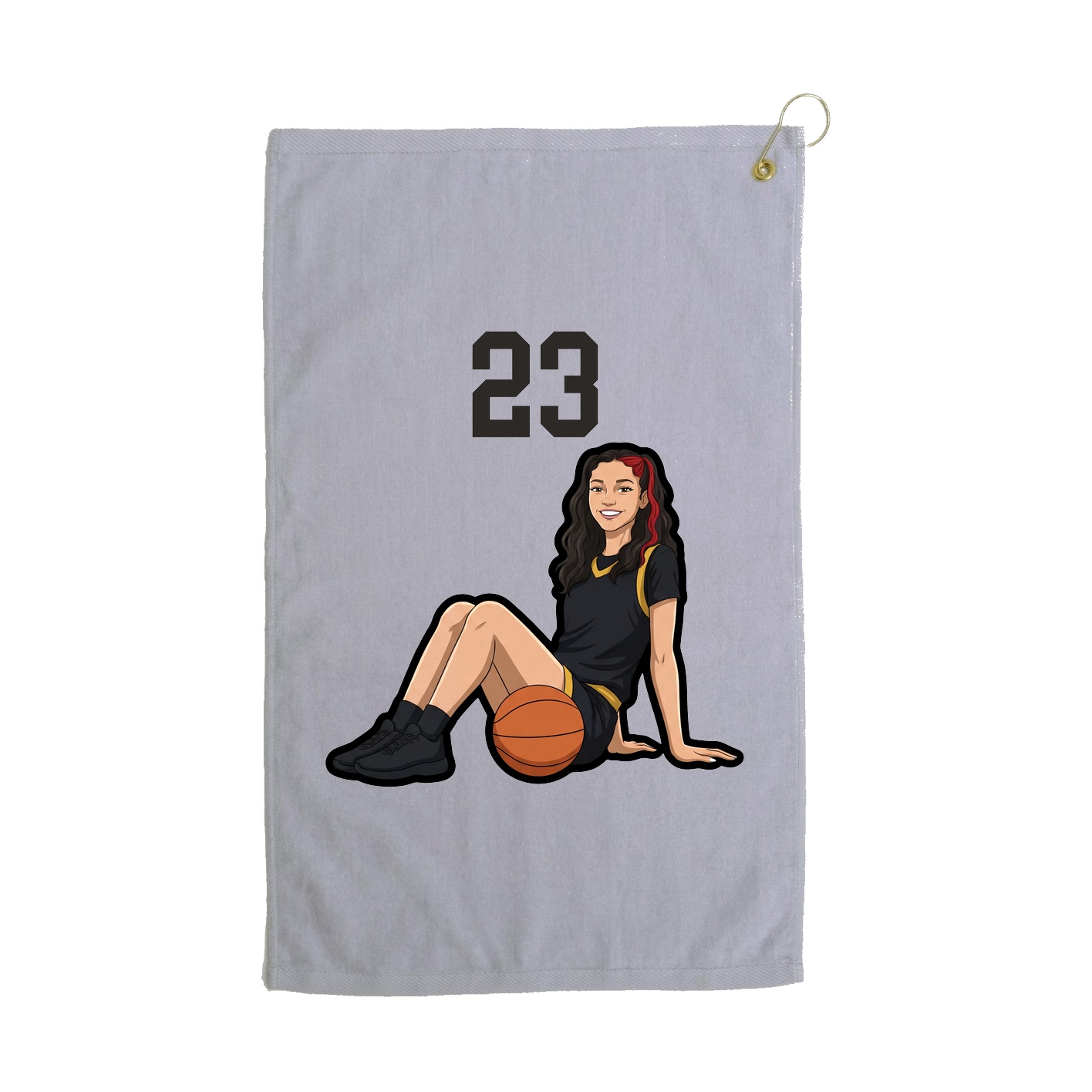 Golf Towel — Number Top in Grey