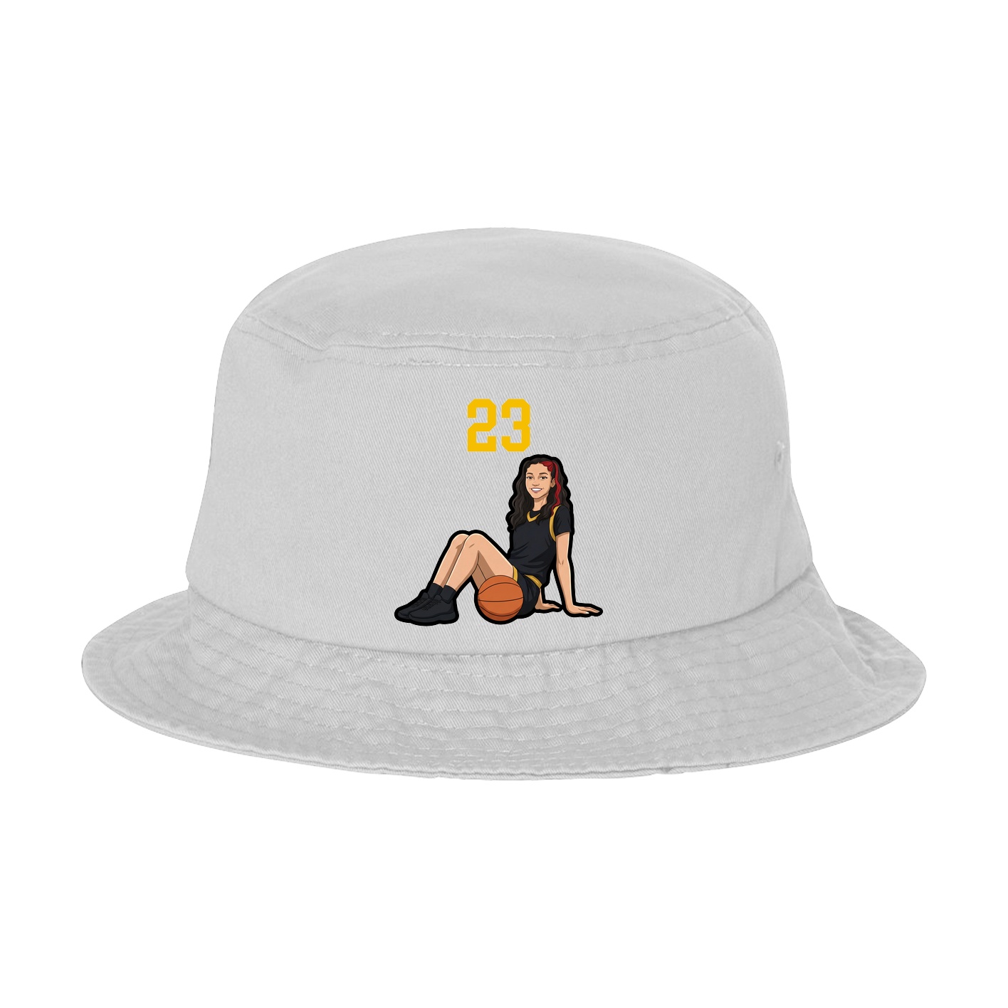Bucket Cap — Number Top in White