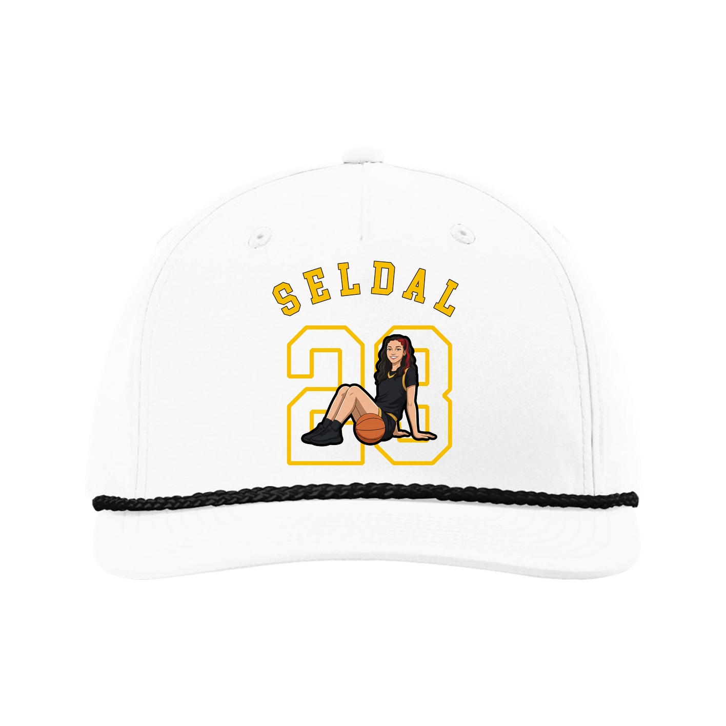 Five-Panel Classic Rope Cap — Shirsey Arch in White