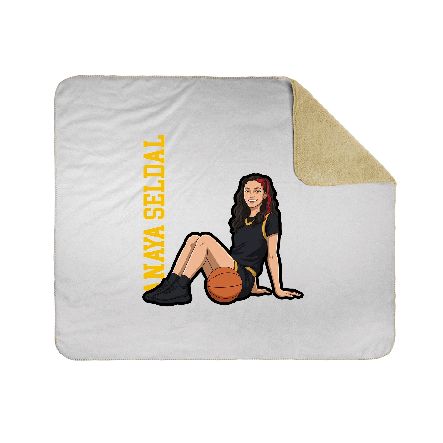 Throw Blanket — Name Vertical in White