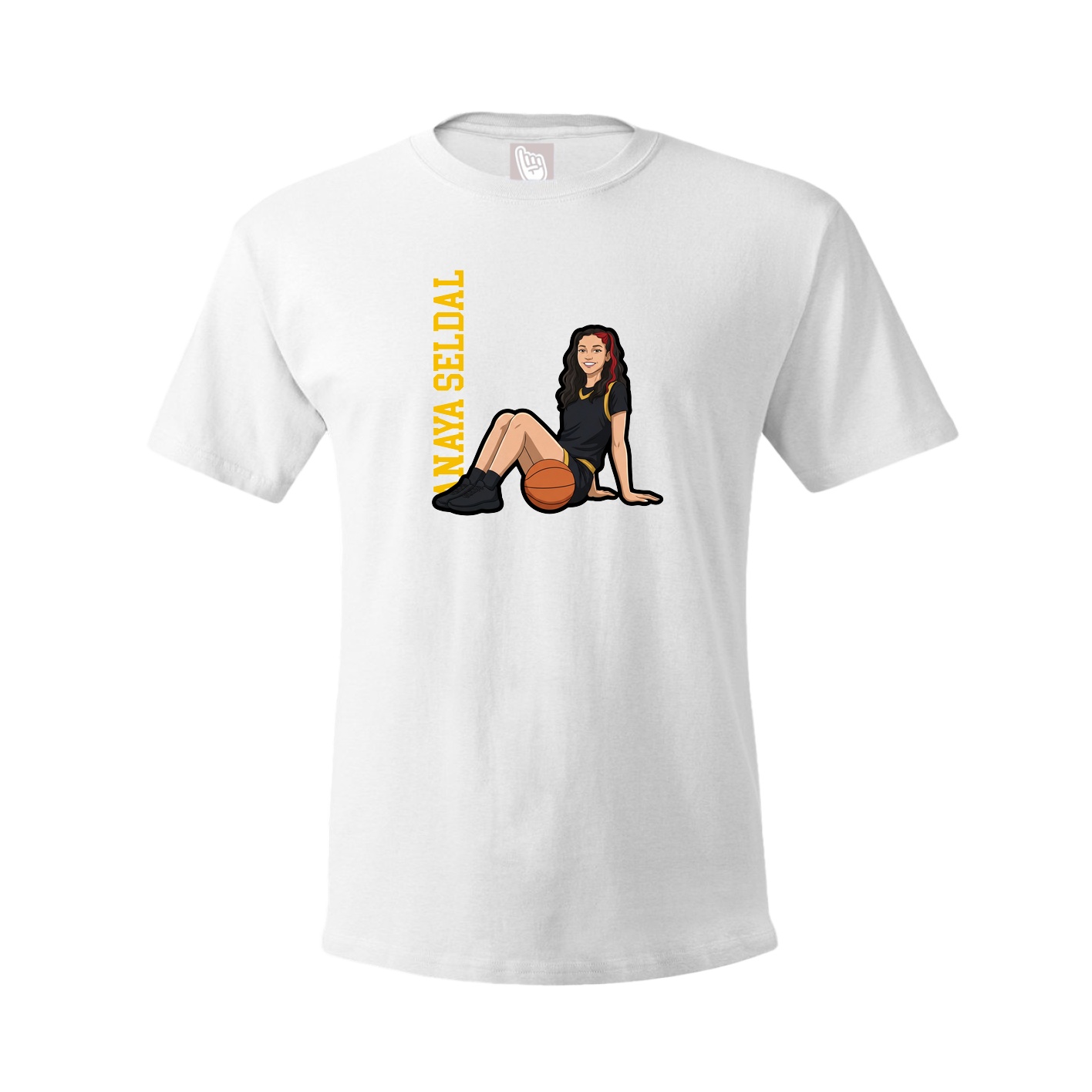 Youth Tee — Name Vertical in White