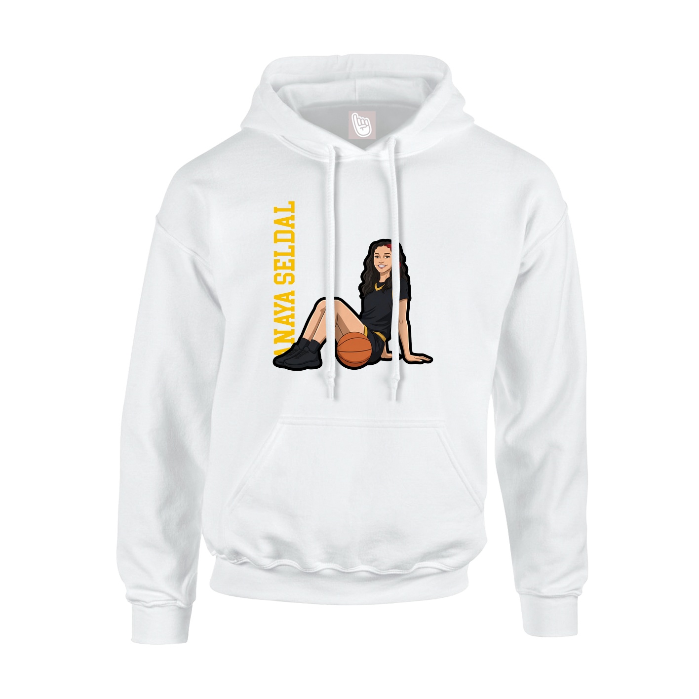 Hoodie — Name Vertical in White