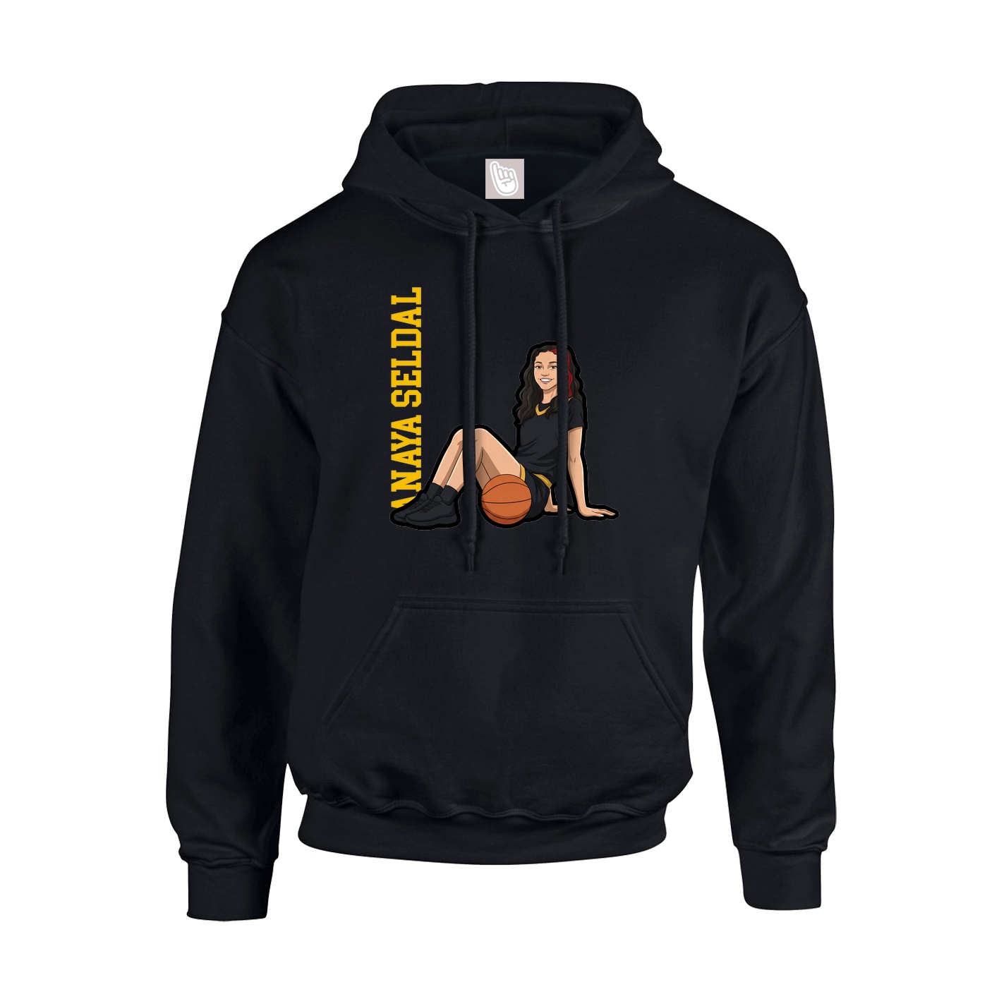 Youth Hoodie — Name Vertical in Black