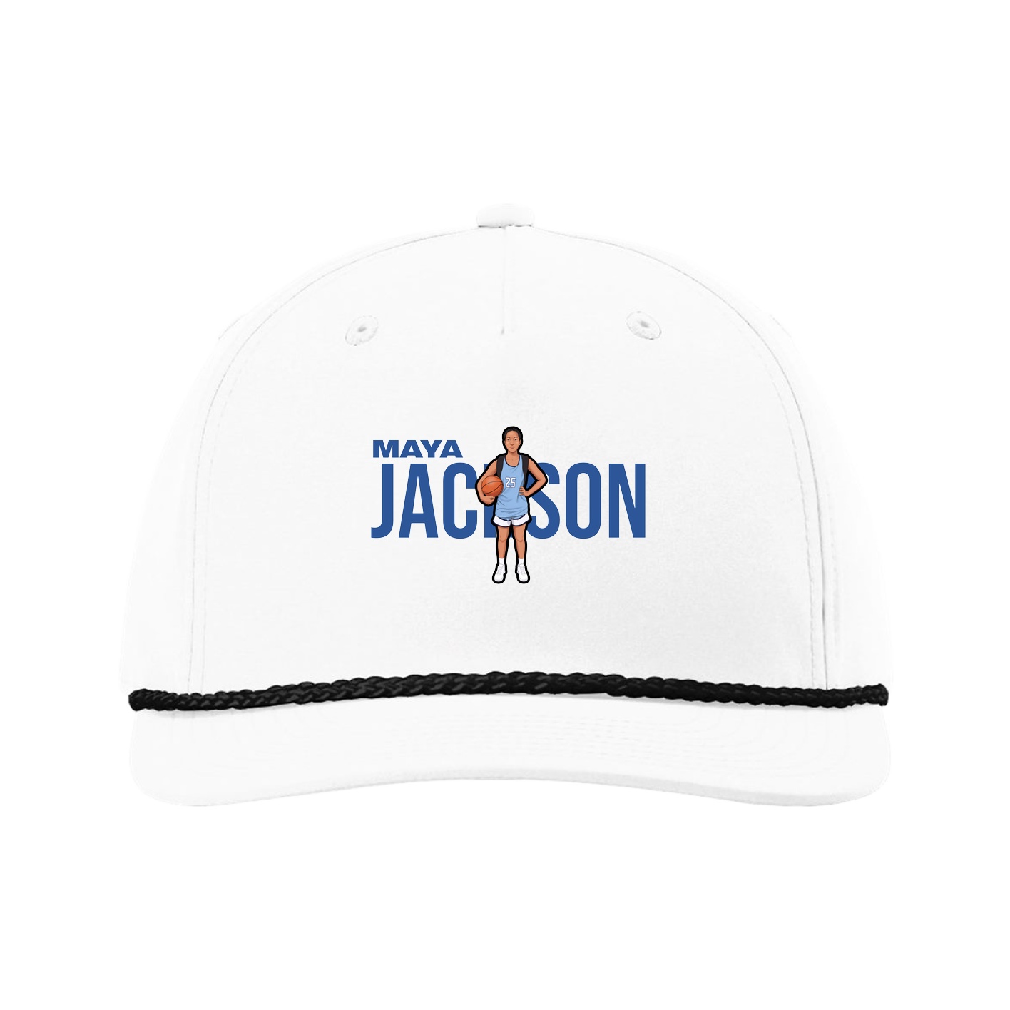 Five-Panel Classic Rope Cap — Player Name in White