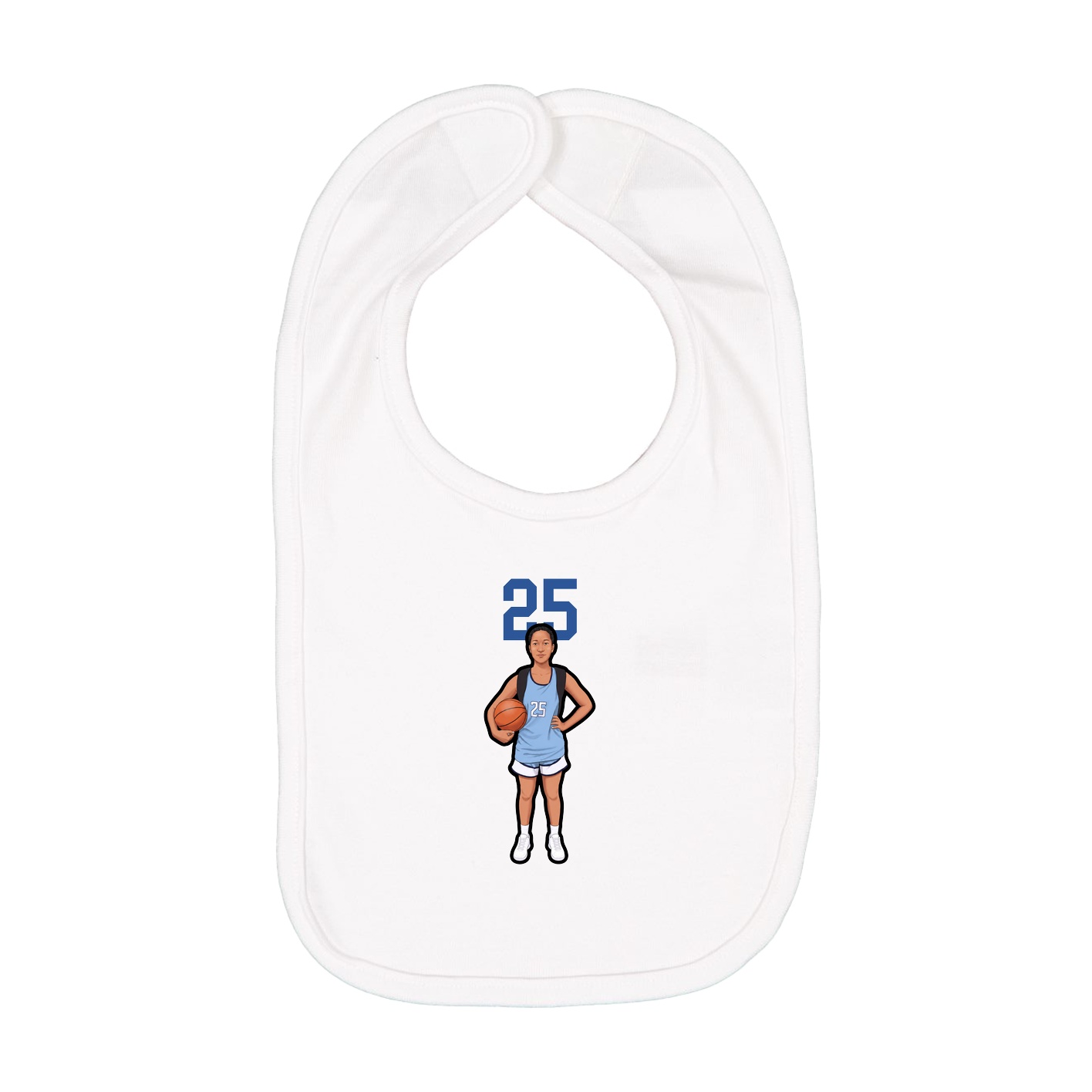 Infant Bib — Number Top in White