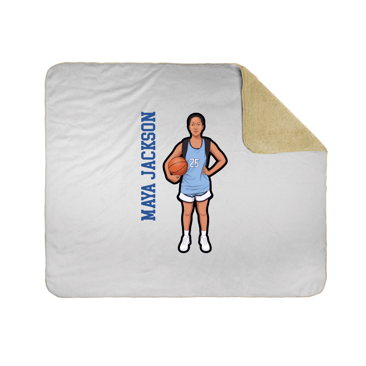 Throw Blanket — Name Vertical in White