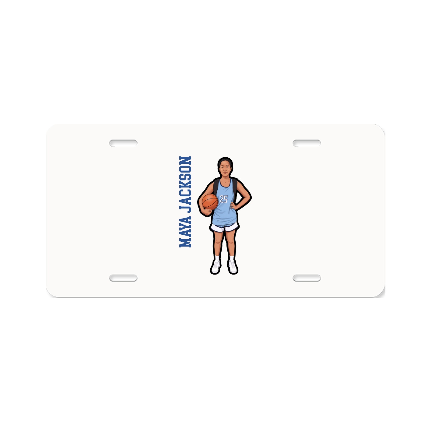 License Plate — Name Vertical in Classic