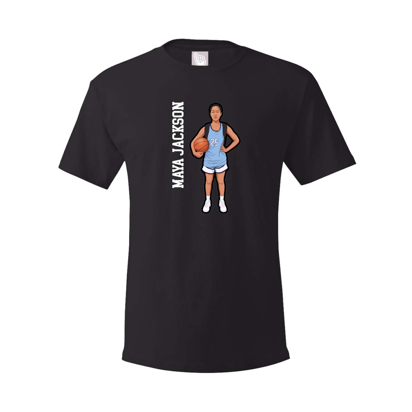 Youth Tee — Name Vertical in Black