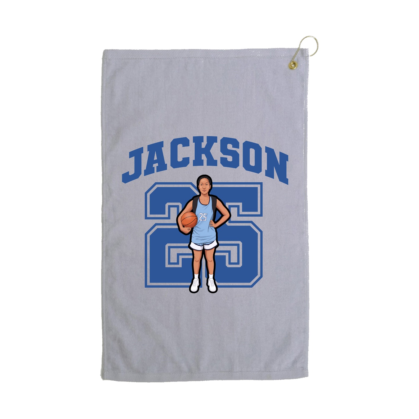 Golf Towel — Number in Grey
