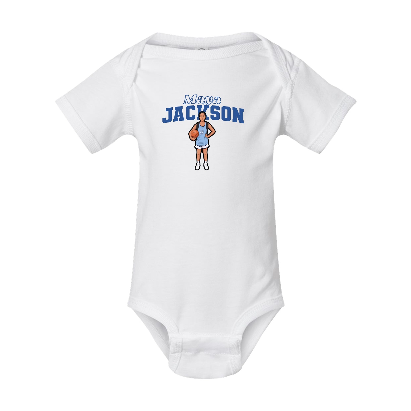 Baby Onesie — Name Arch in White