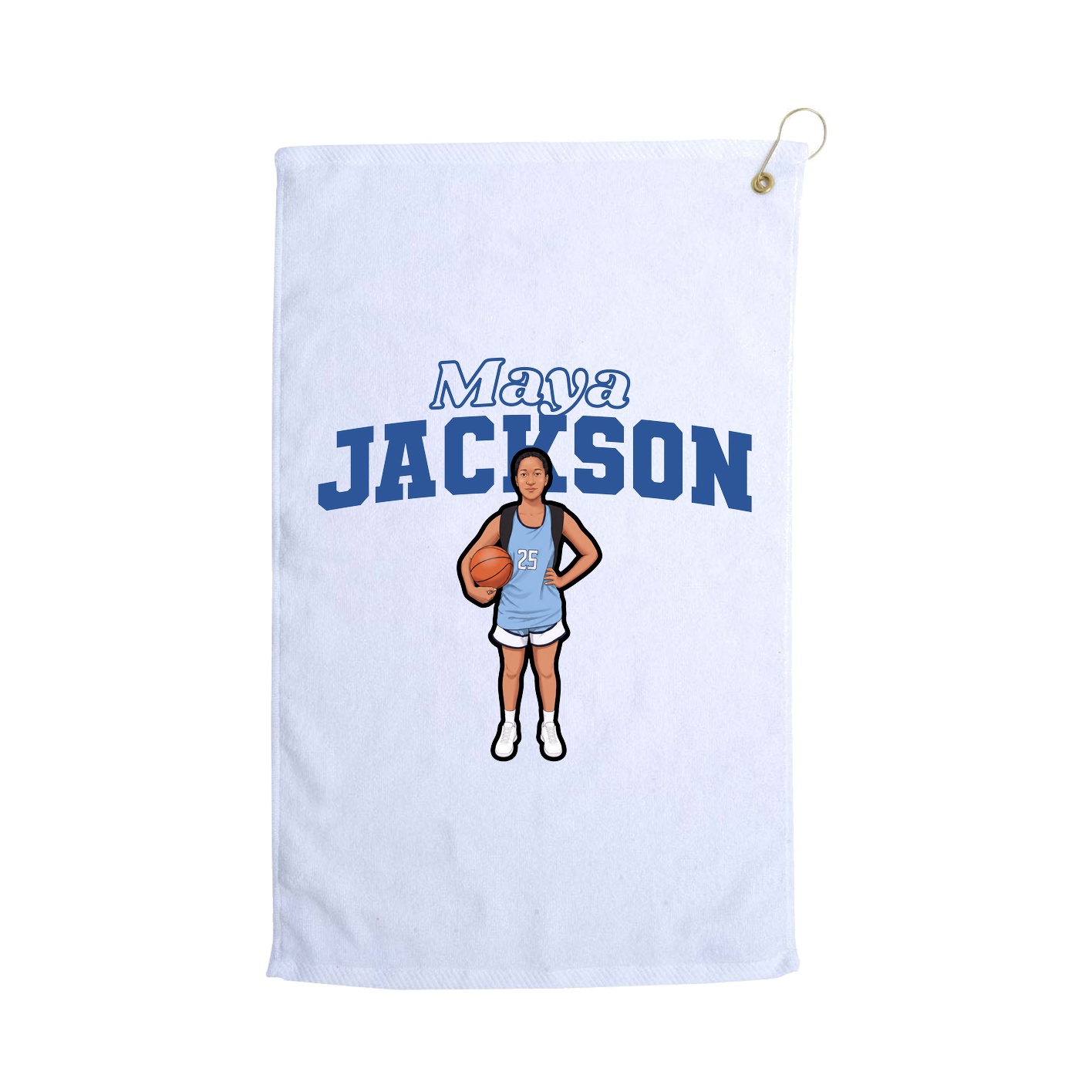 Golf Towel — Name Arch in White