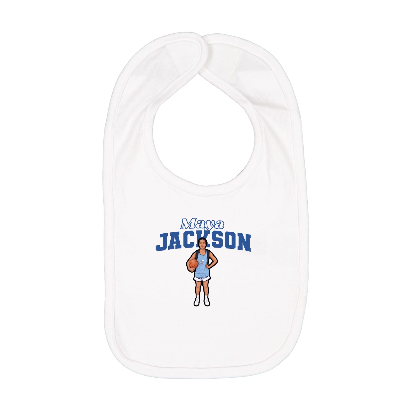 Infant Bib — Name Arch in White