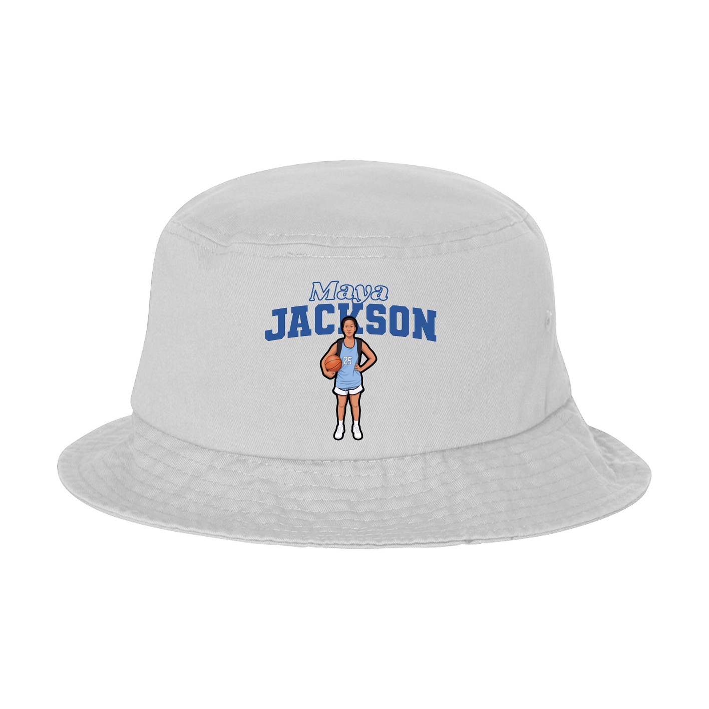 Bucket Cap — Name Arch in White