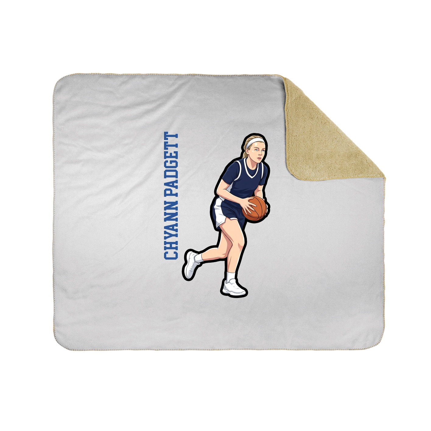Throw Blanket — Name Vertical in White