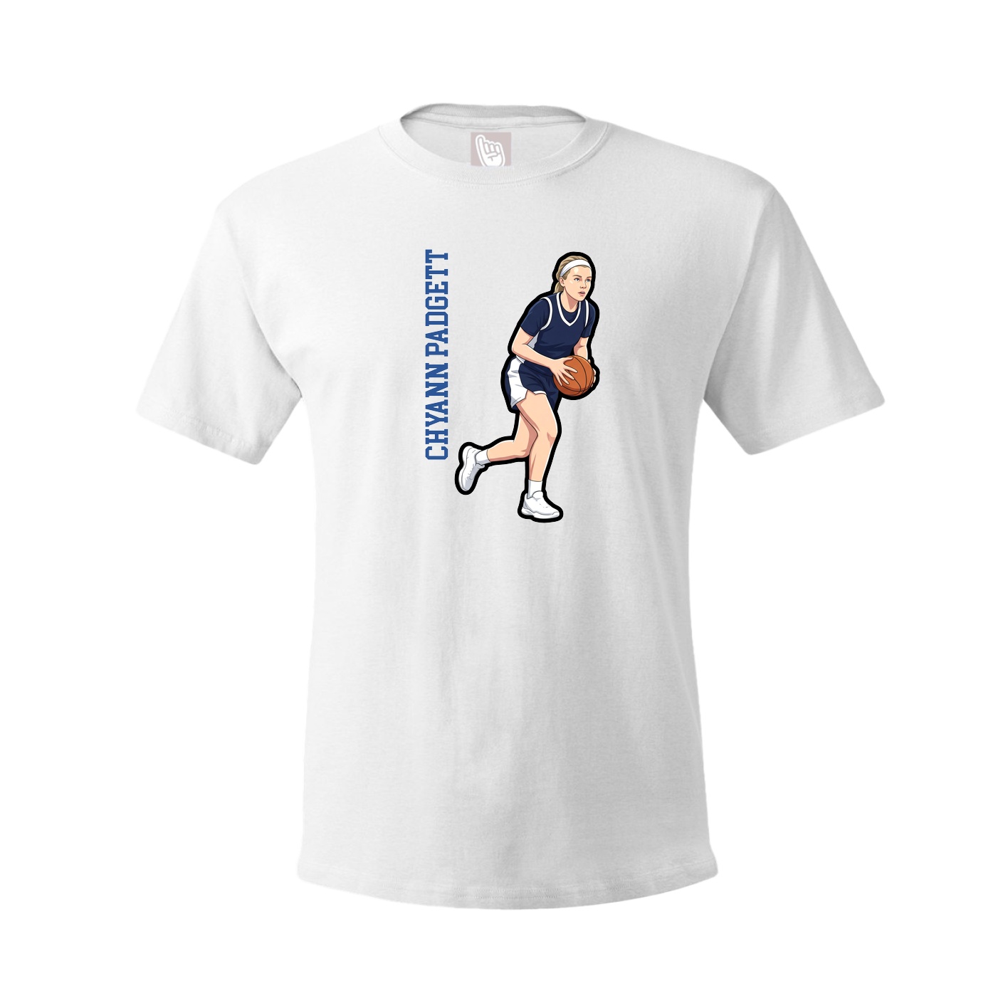 Tee — Name Vertical in White