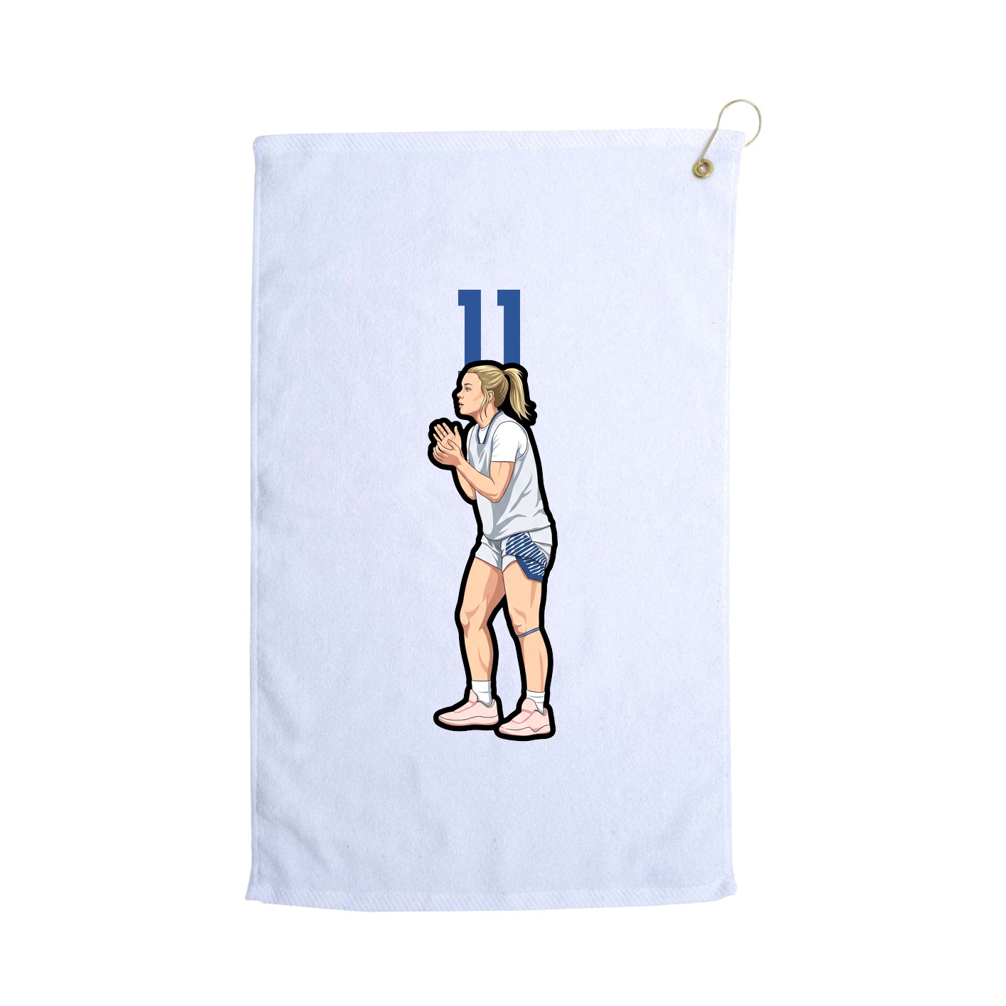 Golf Towel — Number Top in White