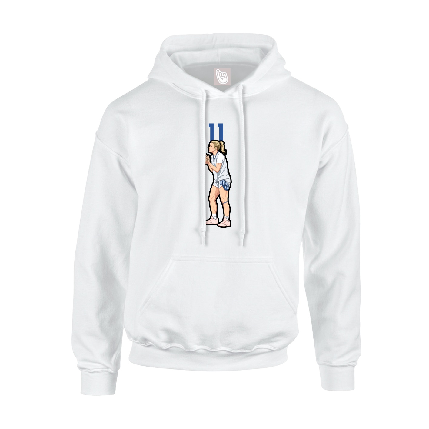 Hoodie — Number Top in White