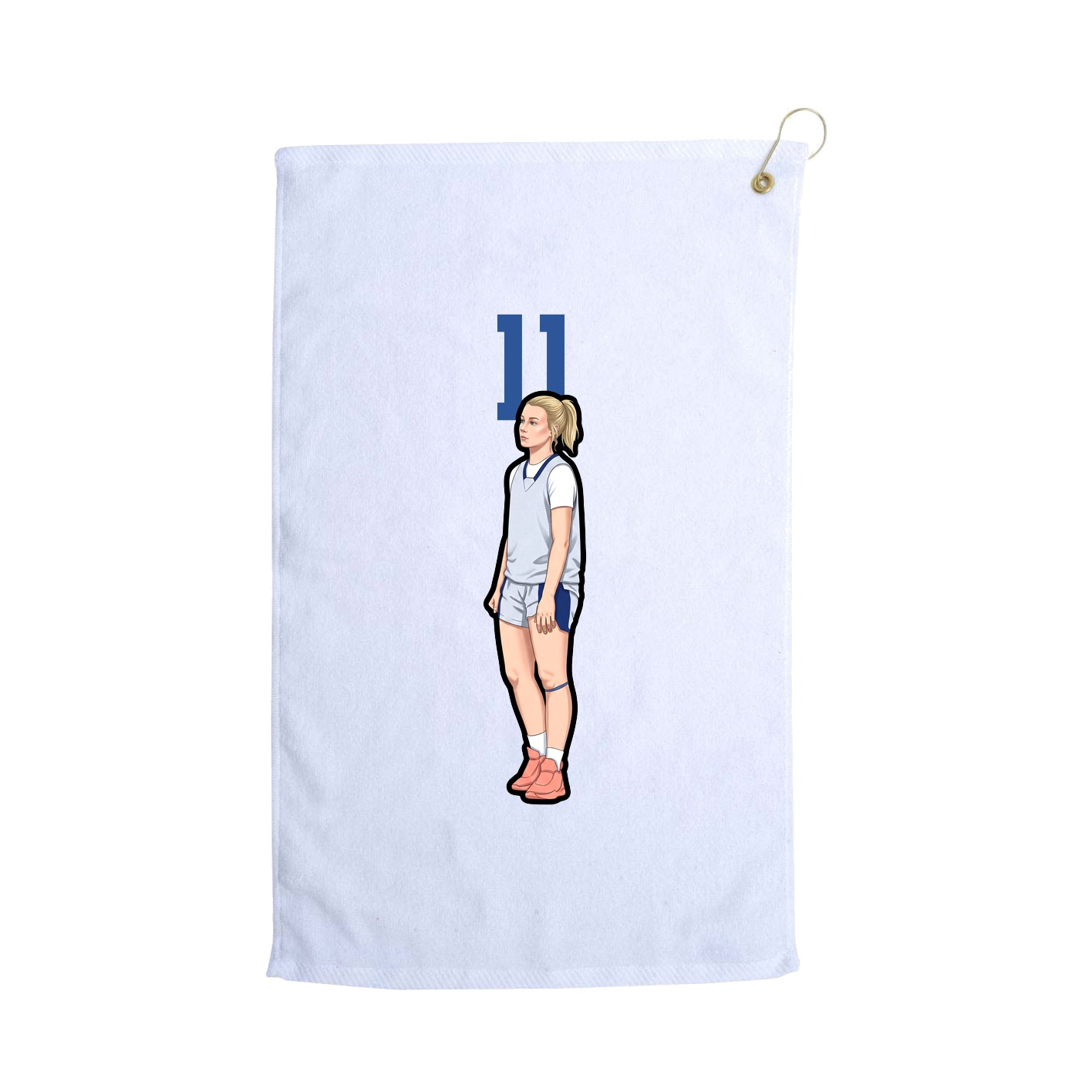 Golf Towel — Number Top in White