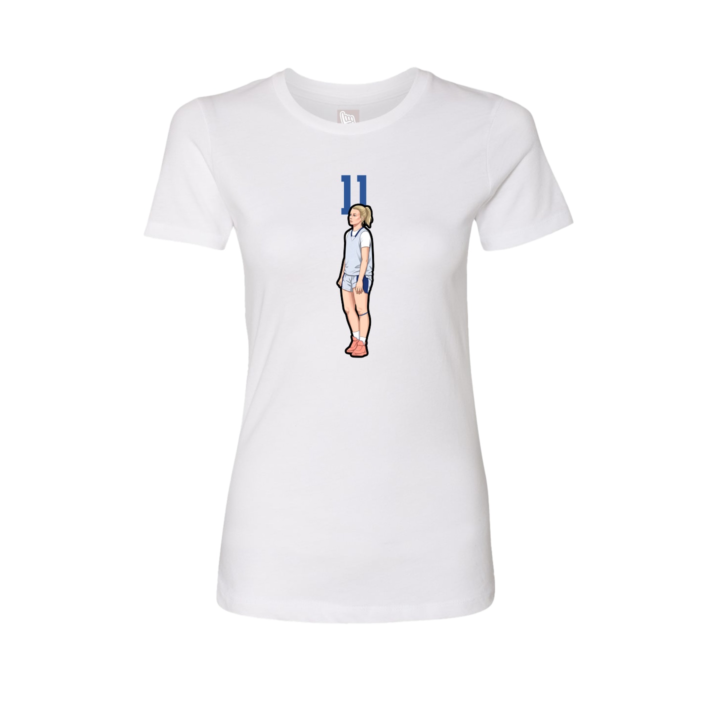 Fitted Women's Tee — Number Top in White