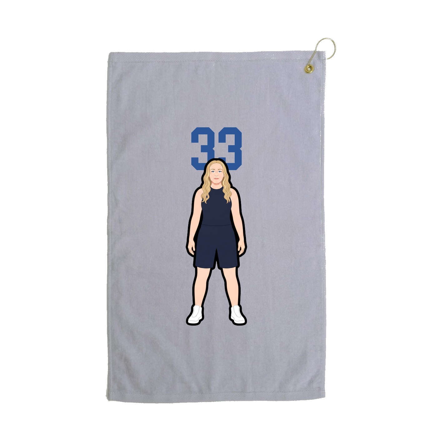 Golf Towel — Number Top in Grey