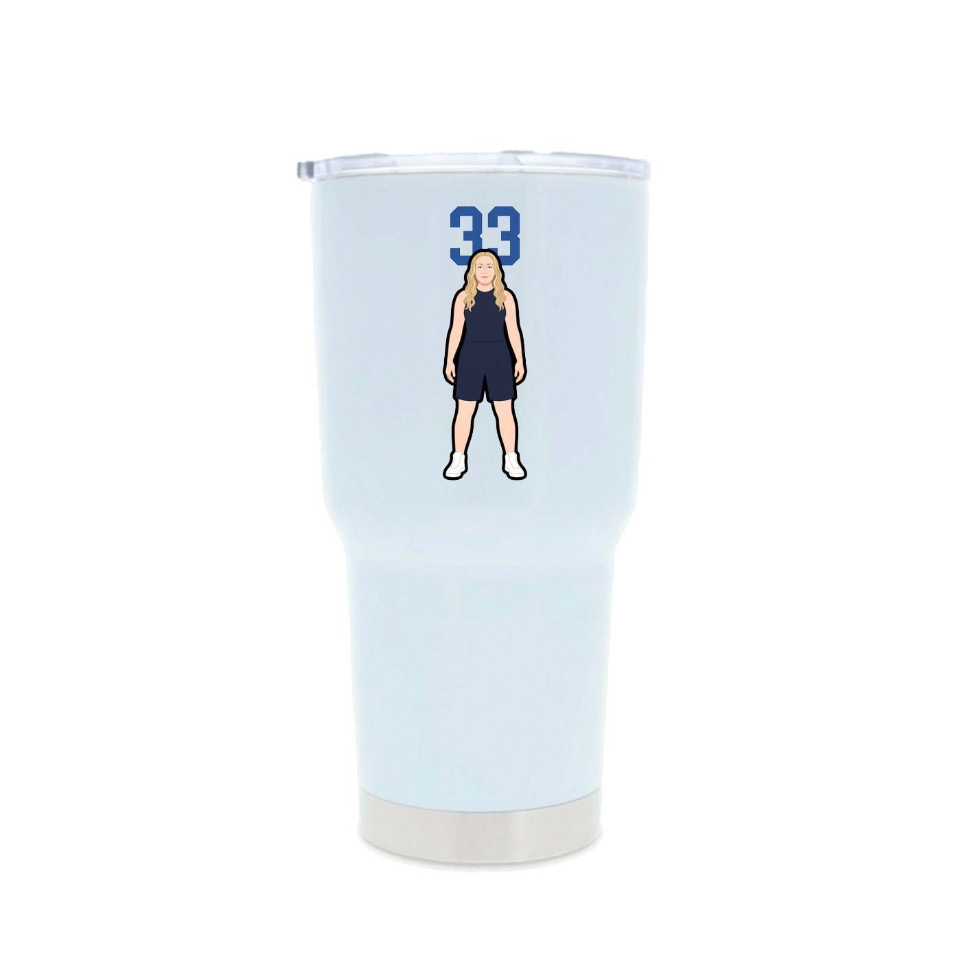 30oz Stainless Steel Tumbler — Number Top in White