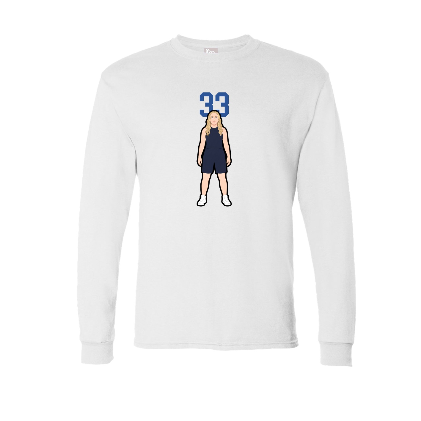 Long Sleeve Tee — Number Top in White