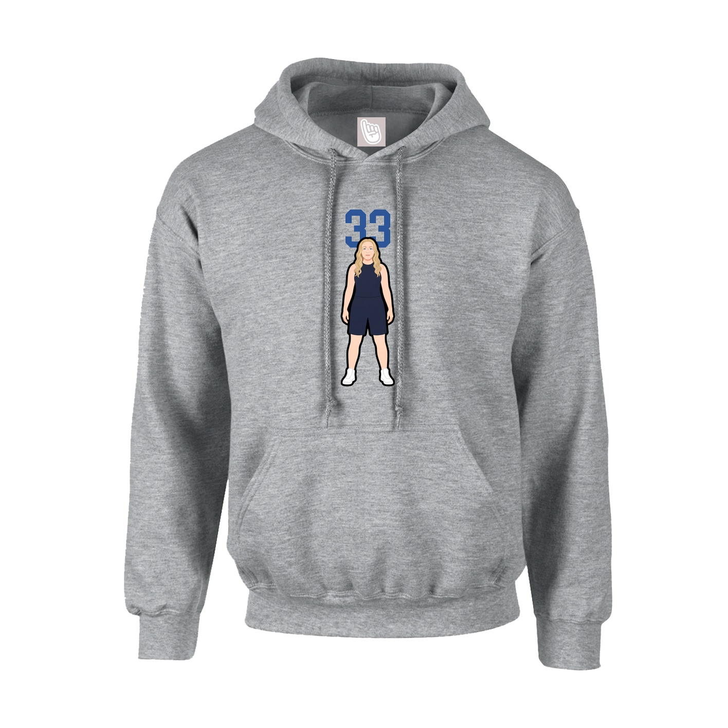 Youth Hoodie — Number Top in Grey