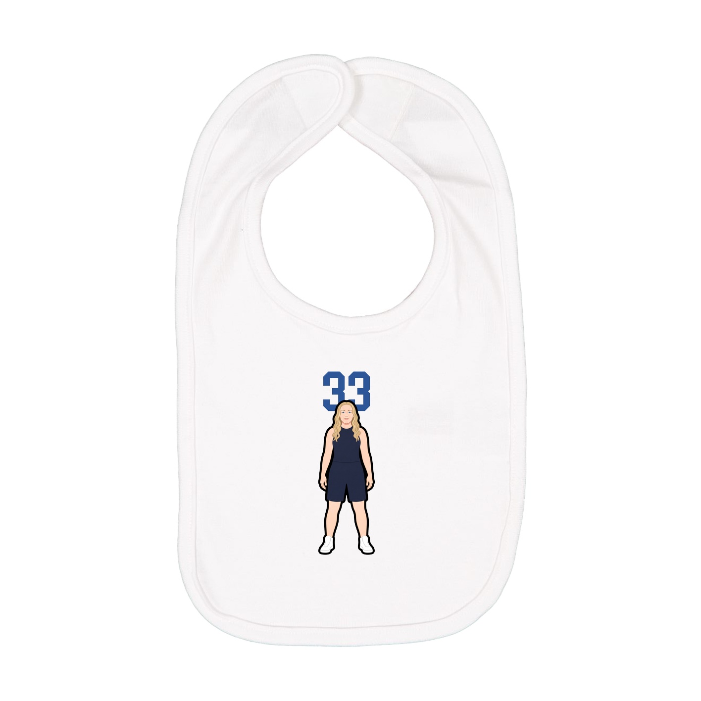 Infant Bib — Number Top in White