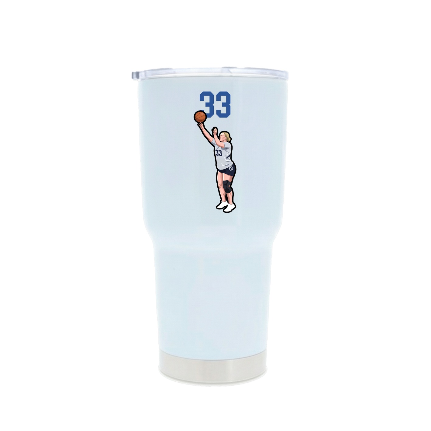 30oz Stainless Steel Tumbler — Number Top in White