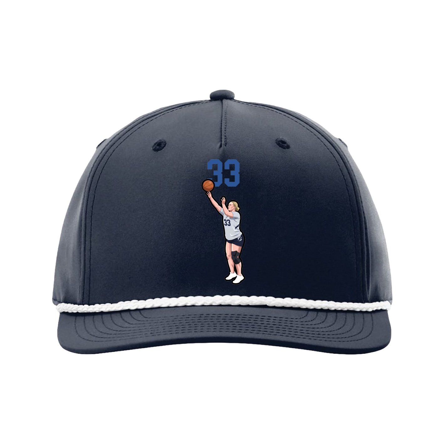 Five-Panel Classic Rope Cap — Number Top in Navy