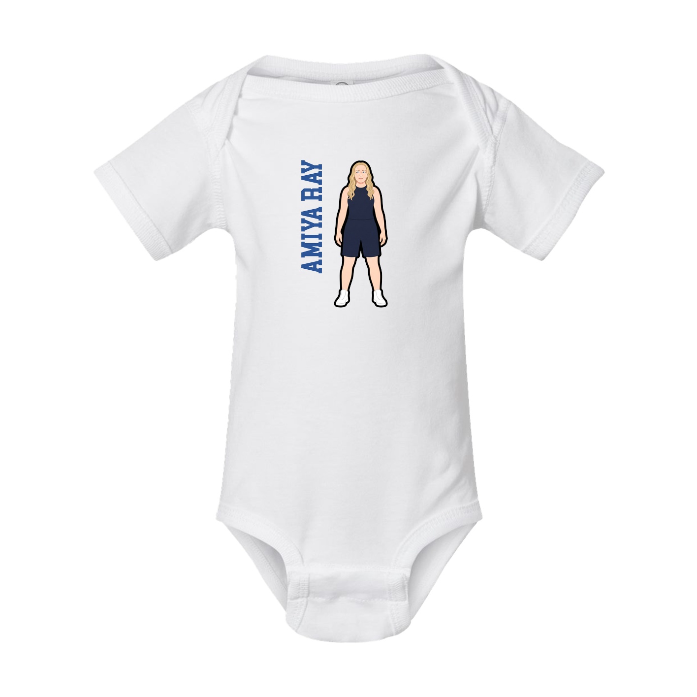 Baby Onesie — Name Vertical in White