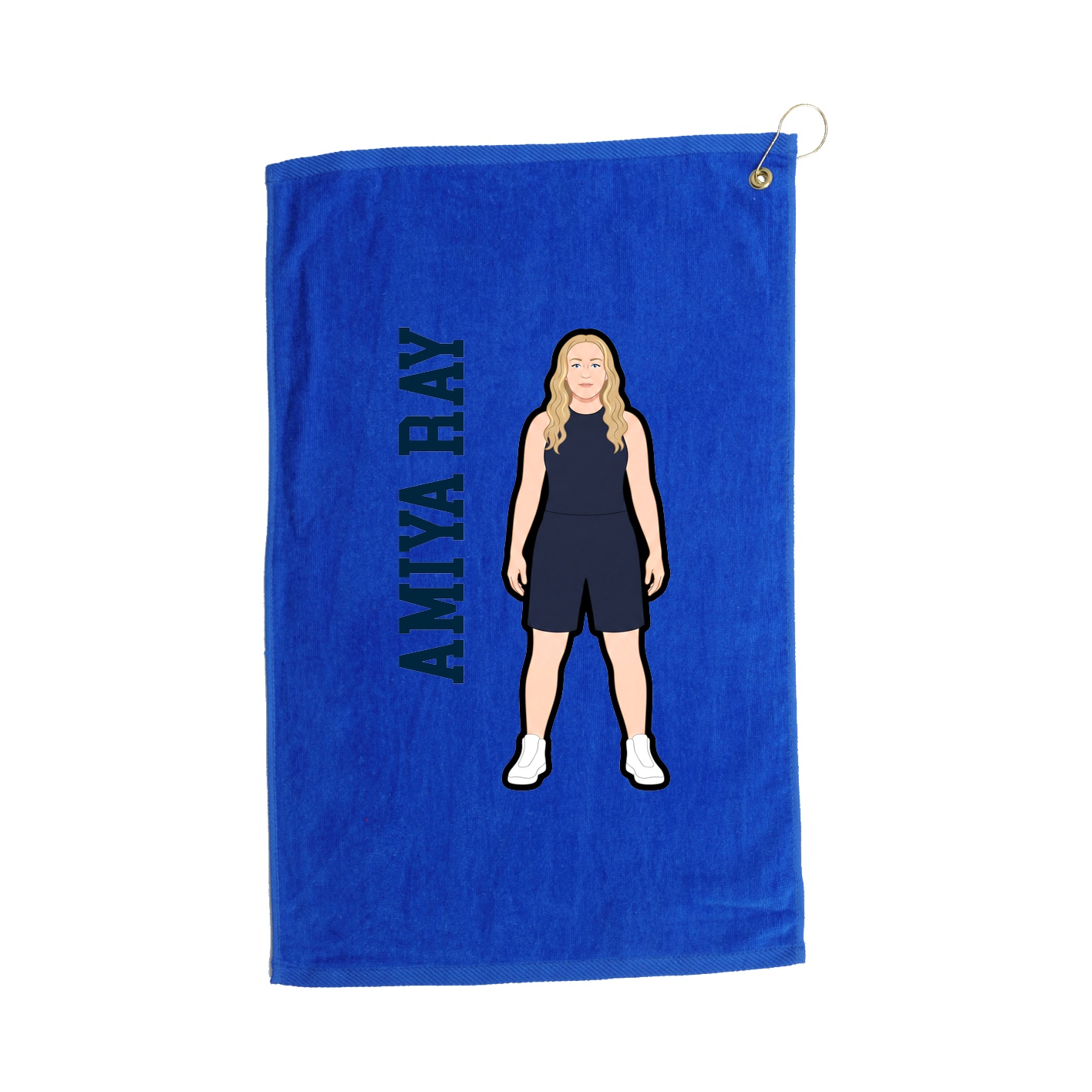 Golf Towel — Name Vertical in Royal