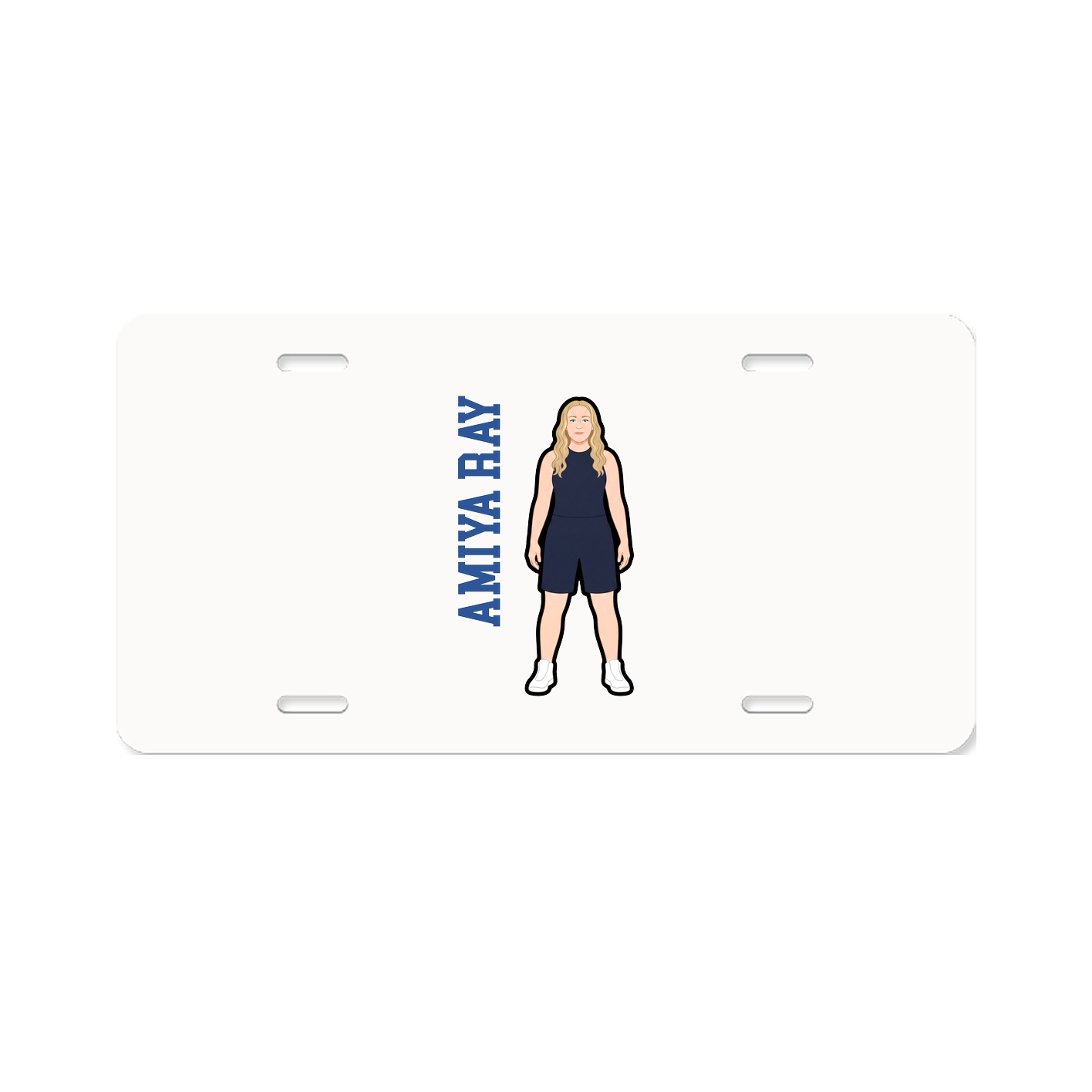 License Plate — Name Vertical in Classic