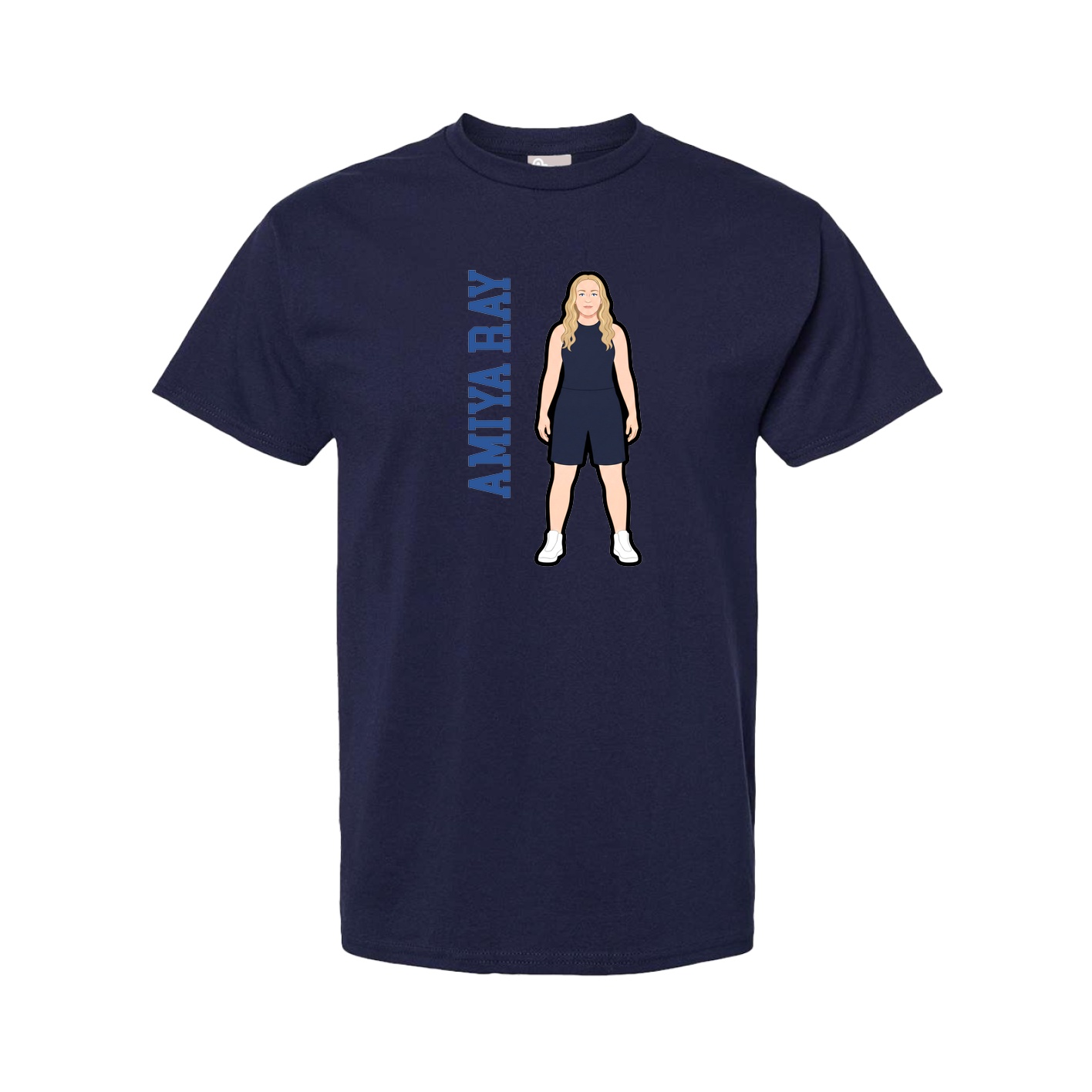 Tee — Name Vertical in Navy