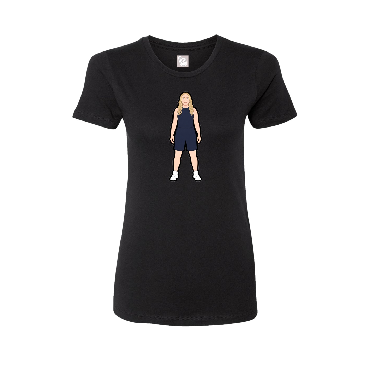 Womens Tee — Name Vertical in Black