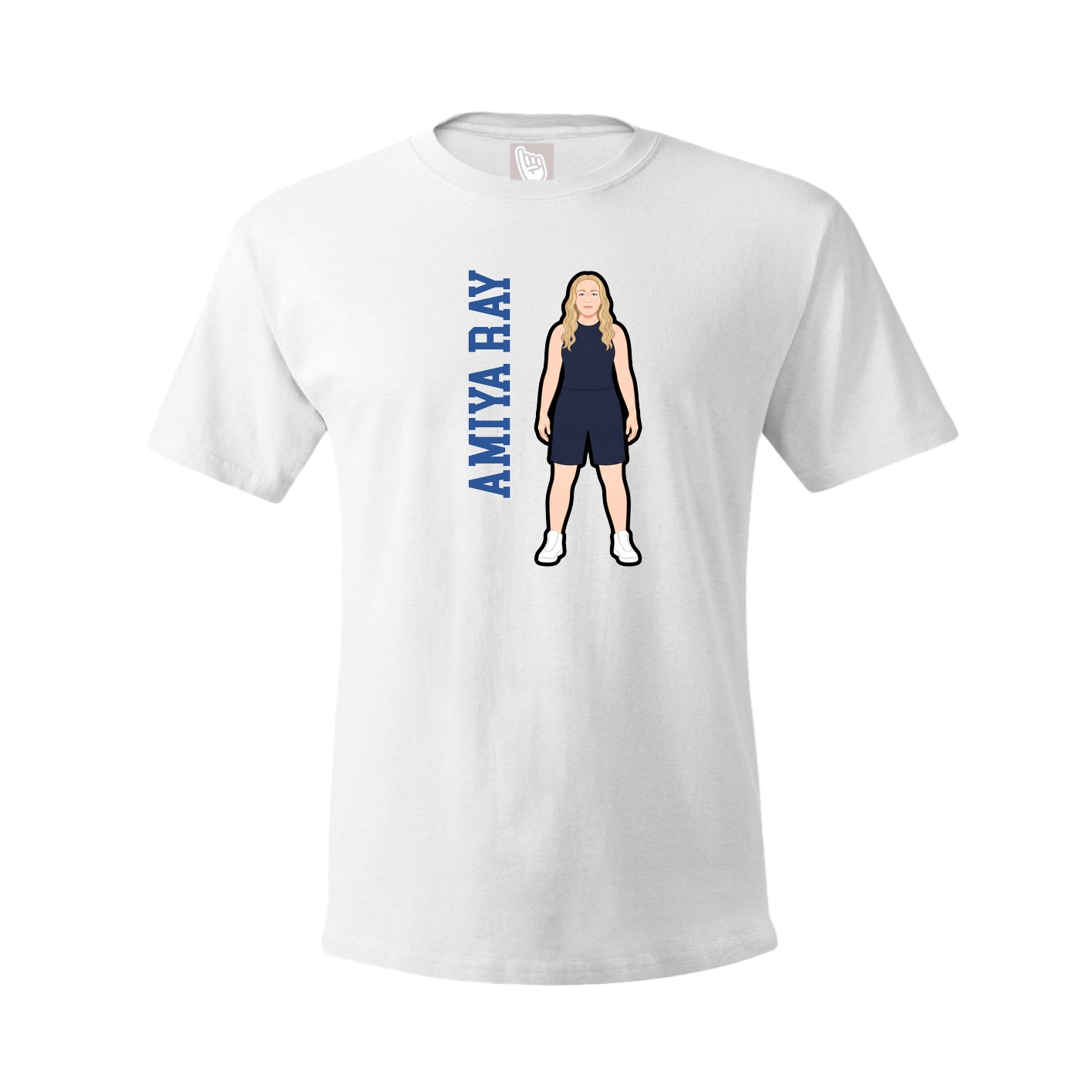 Youth Tee — Name Vertical in White