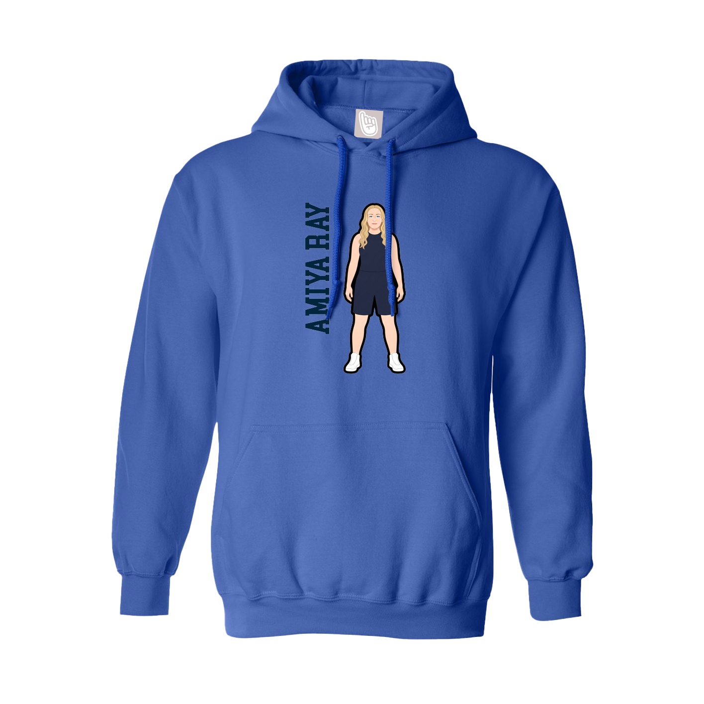 Hoodie — Name Vertical in Royal
