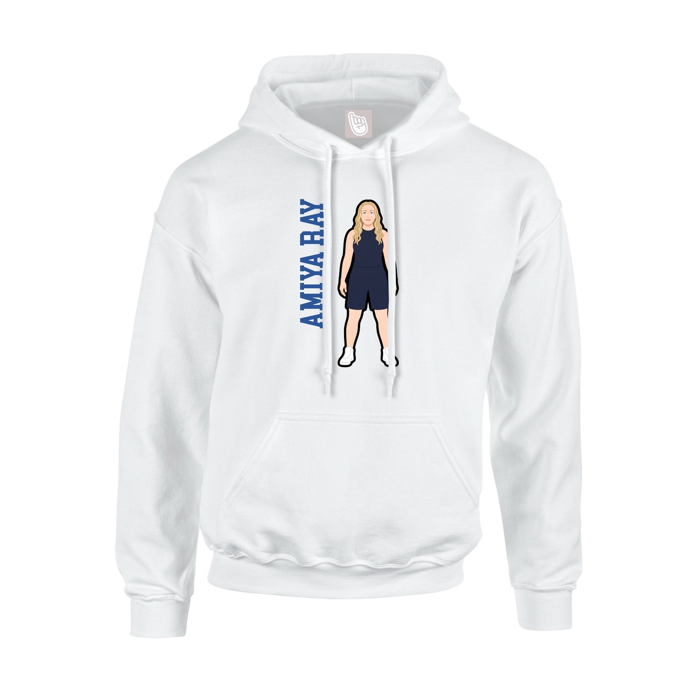 Hoodie — Name Vertical in White